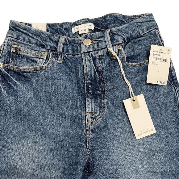 *NWT, Good American, Women’s, Good Classic Jeans, Size 0, Indigo Blue - Picture 2 of 5